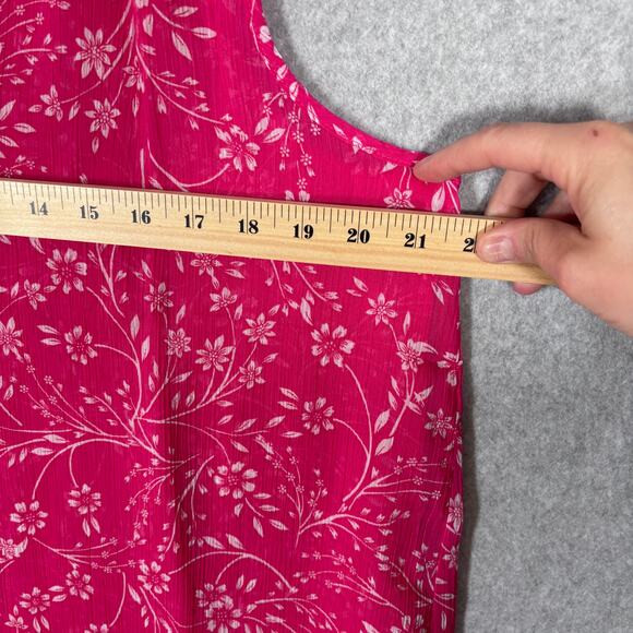 Cristina B Blouse Medium Floral Flowy Sheer Tunic Tank Tiered Cottage Feminine - Picture 9 of 12